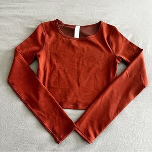 Lululemon Wunder Train Cropped Long Sleeved Top - HDTT Copper Size 2 NWT